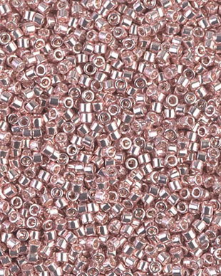 Margele Delica, 11/0, 0 Galvanized Lt.Rose Dyed - 0418