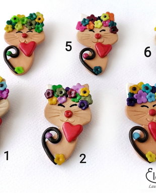 Brosa (martisor) pisicuta cu flori (2)