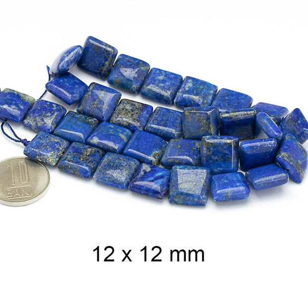 Lapis Lazuli natural, calitate A/AB, 12 x 12 mm, LP-AB-01