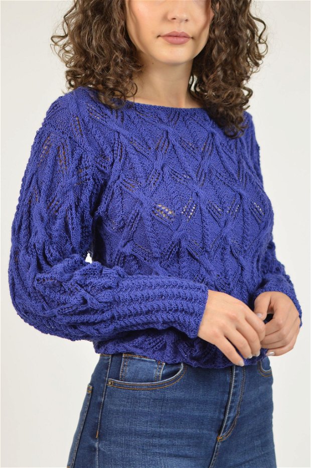 Pulover tricotat bleo-marin
