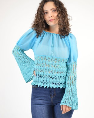 Bluza boho aqua