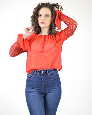 Bluza boho rosie