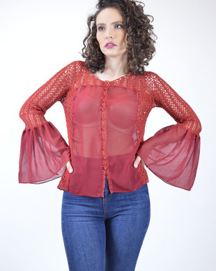 Bluza boho crosetata nasturi