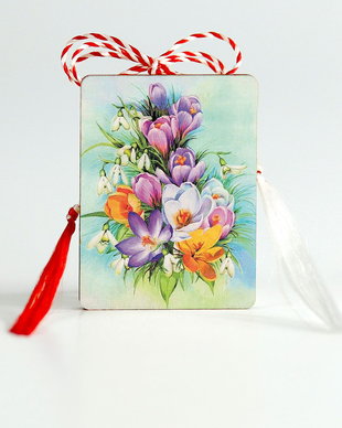 Brosa martisor lemn Flori