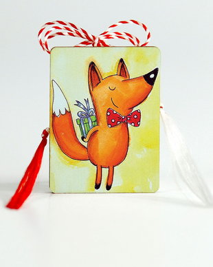 Martisor lemn Vulpe