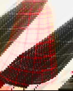 Fusta plisata maxi, stofa lana subtire