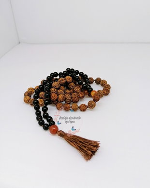 Mala din Onix si seminte de Rudraksha (rezervat)
