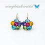 Cercei Swarovski / Chaton Flower pentru fetite / Argint 925