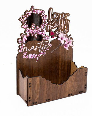 Cutie decorativa din lemn 8 Martie - CD1071