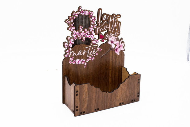 Cutie decorativa din lemn 8 Martie - CD1071
