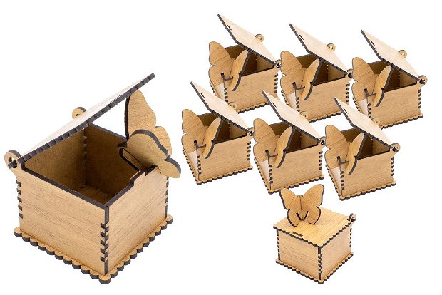 Set 8 cutii decorative din lemn - CD1141N