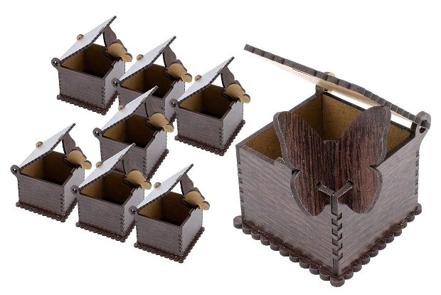 Set 8 cutii decorative din lemn - CD1141W