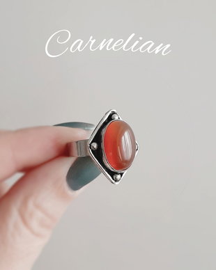 Inel reglabil cu carneol CARNELIAN