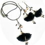 set clopotei de flori dantela neagra