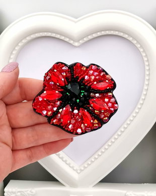 Brosa Mac -Poppy Flower
