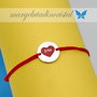 Bratara reglabila personalizata / Banut / Charm 1.2 cm / Inimioara si nume / Argint 925