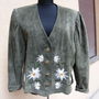 Jacheta APART piele intoarsa brodata
