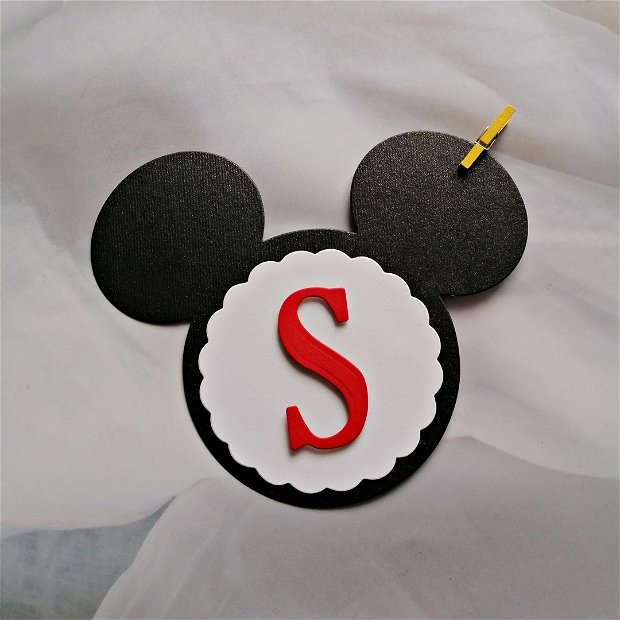 Litere ghirlanda botez/ petrecere aniversara (banner nume) - Minnie/ Mickey