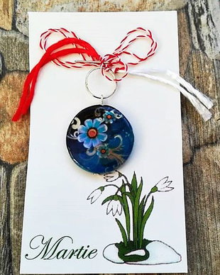 martisor sidef albastru cu flori
