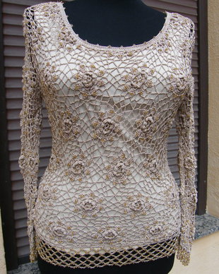 Bluza dantelata cu margele  S