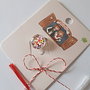 Brosa martisor cabochon sticla 14mm fluturi