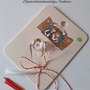 Brosa martisor cabochon sticla 14mm fetita