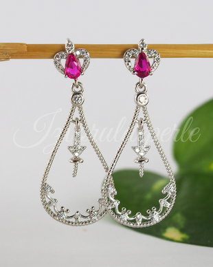 Baza cercei, argint 925 si cubic zirconia (1per)