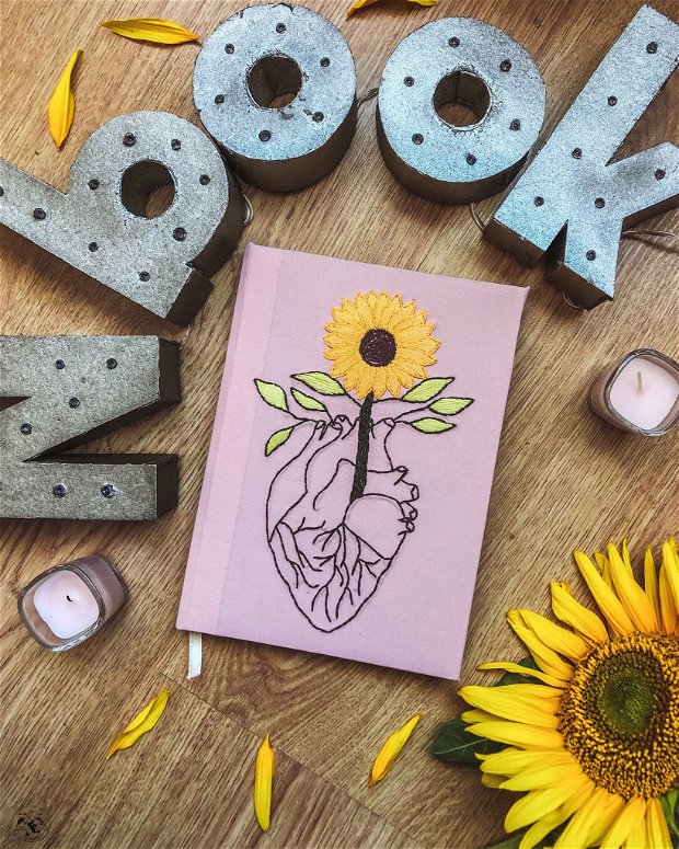 Agendă / Jurnal personalizat sunflower heart