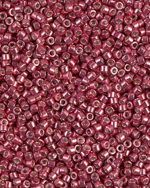 Margele Delica, 11/0, Galvanized Lt.Cranberry - 0428