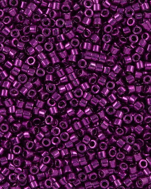 Margele Delica, 11/0, Galvanized Dk Fuchsia Dyed - 0463