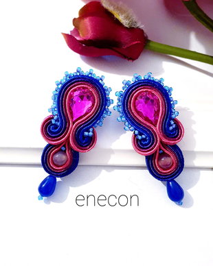 REZERVATI - Cercei soutache pe lob