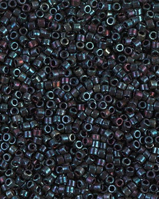 Margele Delica, 11/0, Metallic Midnight Blue Gold Iris - 1003