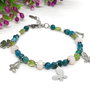 Bratara charm inox cu apatit,peridot si aventurin