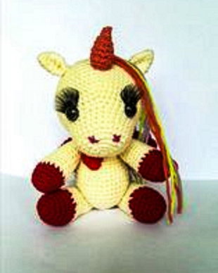 Unicorn - jucarie/figurina crosetata, handmade