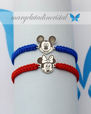 Set bratari  Mickey Si Minnie / Argint 925