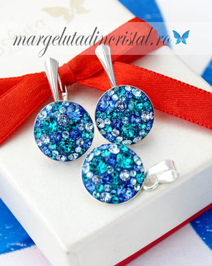 Set Swarovski  Regal Chaton / Argint 925