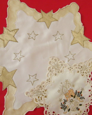 Nou set 2 mileuri broderie Craciun