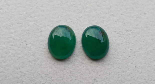 Cabochon onix verde, 16x12 mm (2 buc)