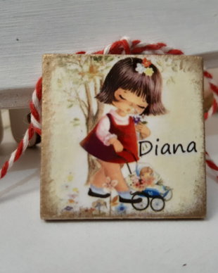 Mărțișor din lemn personalizat cu nume