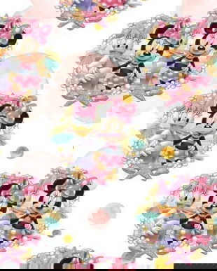 !imediat!Jerse subtire - de la 50x90cm - cu elastan, Minnie si Daisy, cod B2