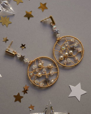 Cercei cu stele si cristale "Stargazing"