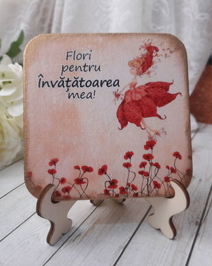 Felicitare cu mesaj pentru invatatoare/educatoare -mărțișor