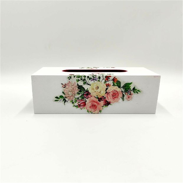 Cutie mdf pentru servetele model trandafiri 2598