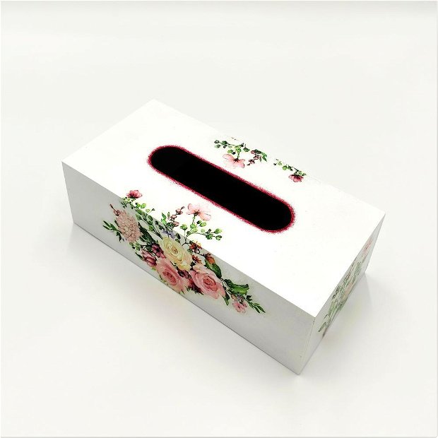 Cutie mdf pentru servetele model trandafiri 2598