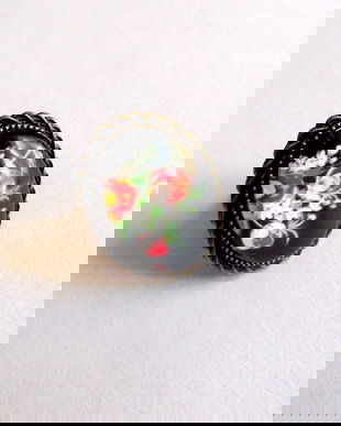 inel sticla cu motiv floral 39242