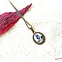 Colier vintage cu boboc bleumarin