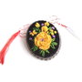 Brosa cu broderie manuala - ramura cuflori