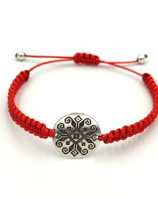 Bratara impletita tip martisor, argint 925, model cu motiv traditional