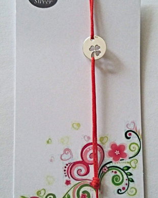 Bratara snur si charm argint 925