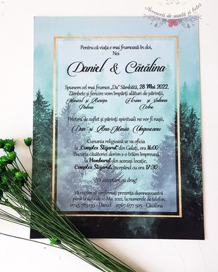 Invitatii nunta verde